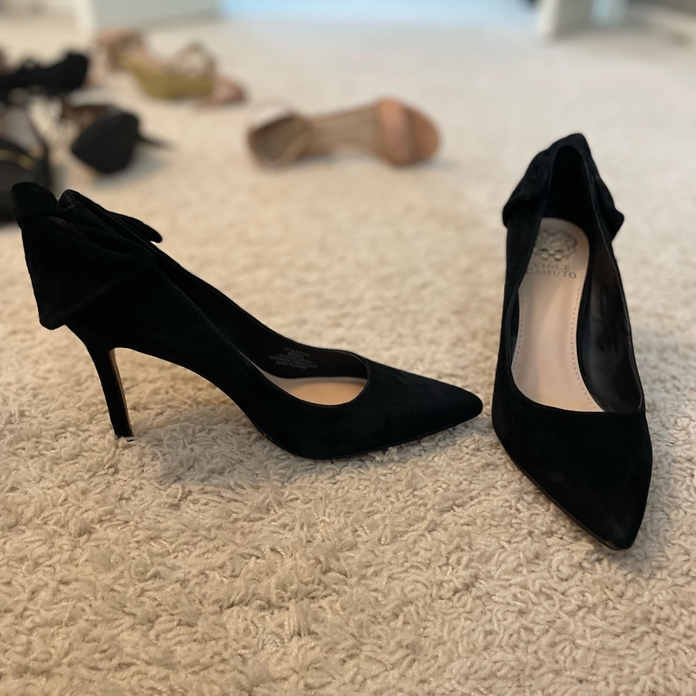Vince Camuto Black Velvet Pumps